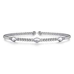 Best Gabriel & Co. 14K White Gold Bujukan Pyramid Stations Bangle