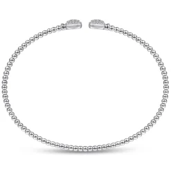 Best Gabriel & Co. 14K White Gold Bujukan Split Cuff Bracelet with Pave Diamond Squares