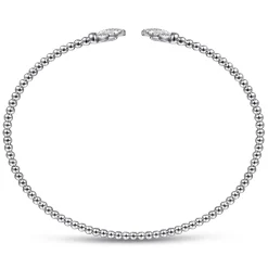 Sale Gabriel & Co. 14K White Gold Bujukan Split Cuff Bracelet with Diamond Pave Fan Caps