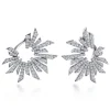 Gabriel & Co. 18K White Gold Bursting Diamond Open Circle Bypass Earrings