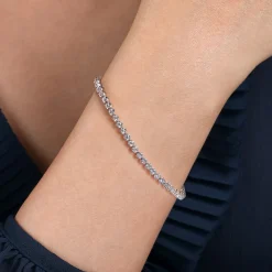 Hot Gabriel & Co. 14K White Gold Buttercup Diamond Tennis Bracelet