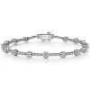 Hot Gabriel & Co. 14K White Gold Buttercup Set Diamond Tennis Bracelet