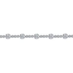 Hot Gabriel & Co. 14K White Gold Buttercup Set Diamond Tennis Bracelet