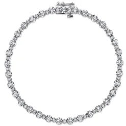 Clearance Gabriel & Co. 14K White Gold Buttercup Set Diamond Tennis Bracelet
