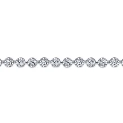 Hot Gabriel & Co. 14K White Gold Buttercup Set Diamond Tennis Bracelet