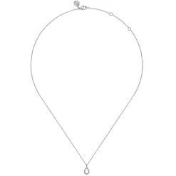 Online Gabriel & Co. 14K White Gold Butter Cup Set Diamond Teardrop Pendant Necklace