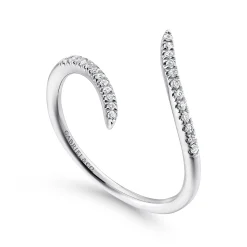 Discount Gabriel & Co. 14K White Gold Bypass Open Diamond Ring