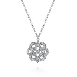Discount Gabriel & Co. 14K White Gold Celtic Knot Diamond Pendant Necklace