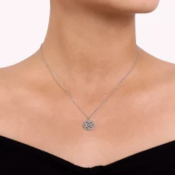 Discount Gabriel & Co. 14K White Gold Celtic Knot Diamond Pendant Necklace