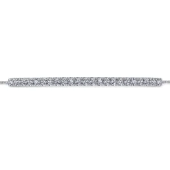 Gabriel & Co. 14K White Gold Chain Bracelet with Pave Diamond Bar