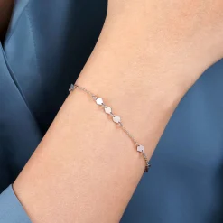Hot Gabriel & Co. 14K White Gold Chain Bracelet with Flat Rhombus Stations