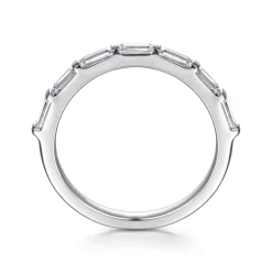 Gabriel & Co. 14K White Gold Channel Baguette 7 Stone Diamond Anniversary Band - 0.67 ct