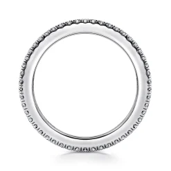 Discount Gabriel & Co. 14K White Gold Channel Prong Set Princess Cut and Round Diamond Eternity Band - 2.4 ct