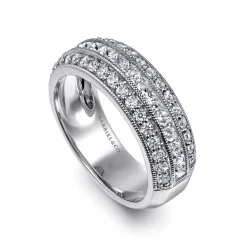 Outlet Gabriel & Co. 14K White Gold Channel Set Diamond Anniversary Band with Round and Princess Cut Diamonds - 1.2 ct