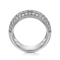 Outlet Gabriel & Co. 14K White Gold Channel Set Diamond Anniversary Band with Round and Princess Cut Diamonds - 1.2 ct
