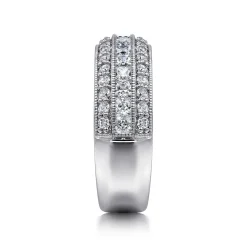 Outlet Gabriel & Co. 14K White Gold Channel Set Diamond Anniversary Band with Round and Princess Cut Diamonds - 1.2 ct