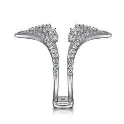 Online Gabriel & Co. 14K White Gold Chevron Diamond Ring Enhancer - 0.95 ct