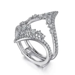 Online Gabriel & Co. 14K White Gold Chevron Diamond Ring Enhancer - 0.95 ct