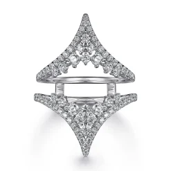 Online Gabriel & Co. 14K White Gold Chevron Diamond Ring Enhancer - 0.95 ct