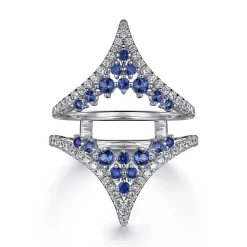 Outlet Gabriel & Co. 14K White Gold Chevron Sapphire and Diamond Ring Enhancer - 0.45 ct