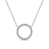 Gabriel & Co. 14K White Gold Circle Diamond Pendant Necklace