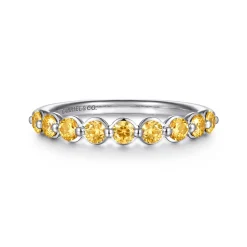 Online Gabriel & Co. 14K White Gold Citrine Stackable Ring
