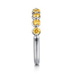Online Gabriel & Co. 14K White Gold Citrine Stackable Ring