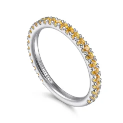 Outlet Gabriel & Co. 14K White Gold Citrine Stackable Ring