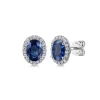 Online Gabriel & Co. 14K White Gold Classic Diamond Halo Oval Sapphire Stud Earrings
