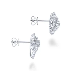 Outlet Gabriel & Co. 18K White Gold Cluster Diamond Stud Earrings