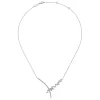Clearance Gabriel & Co. 18K White Gold Criss Crossing Diamond Cluster Lariat Necklace