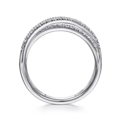 Discount Gabriel & Co. 14K White Gold Criss Crossing Diamond Ring