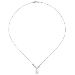 Hot Gabriel & Co. 14K White Gold Cultured Pearl and Diamond Accent Necklace