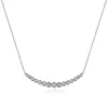 Outlet Gabriel & Co. 14K White Gold Curved Bar Necklace with Bezel Set Round Diamonds