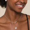 Best Gabriel & Co. 14K White Gold Curved Bypass Bar Necklace with Diamonds