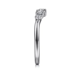 Outlet Gabriel & Co. 14K White Gold Curved Diamond Anniversary Band - 0.25 ct