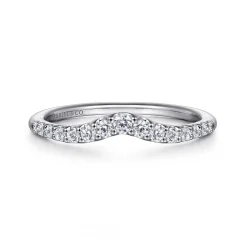 Online Gabriel & Co. 14K White Gold Curved Diamond Anniversary Band - 0.25 ct