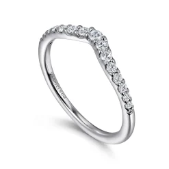 Online Gabriel & Co. 14K White Gold Curved Diamond Anniversary Band - 0.25 ct