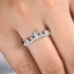 Discount Gabriel & Co. 14K White Gold Curved Diamond Anniversary Band - 0.4 ct