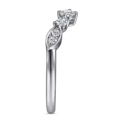 New Gabriel & Co. 14K White Gold Curved Diamond Anniversary Band - 0.5 ct