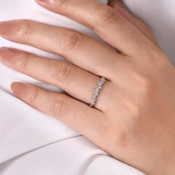 Outlet Gabriel & Co. 14K White Gold Curved Diamond Anniversary Band - 0.35 ct