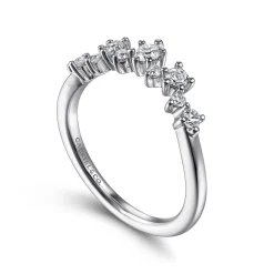 Outlet Gabriel & Co. 14K White Gold Curved Diamond Anniversary Band - 0.35 ct