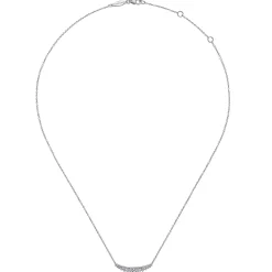 Discount Gabriel & Co. 14K White Gold Curved Diamond Bar Necklace