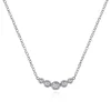Best Gabriel & Co. 14K White Gold Curved Diamond Bar Necklace