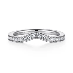 Online Gabriel & Co. 14K White Gold Curved Diamond Wedding Band - 0.15 ct