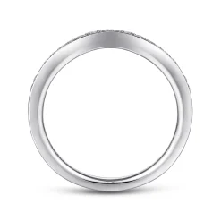 Online Gabriel & Co. 14K White Gold Curved Diamond Wedding Band - 0.15 ct
