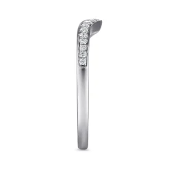 Online Gabriel & Co. 14K White Gold Curved Diamond Wedding Band - 0.15 ct