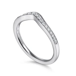 Online Gabriel & Co. 14K White Gold Curved Diamond Wedding Band - 0.15 ct