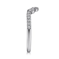 Clearance Gabriel & Co. 14K White Gold Curved Diamond Wedding Band - 0.17 ct