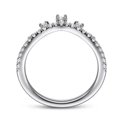 Gabriel & Co. 14K White Gold Curved Diamond Wedding Band - 0.33 ct